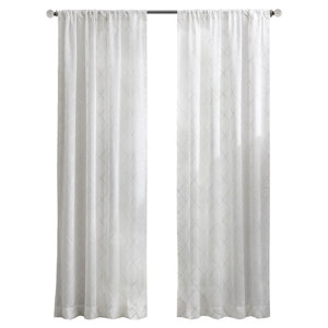 Odessa Geometric Sheer Rod Pocket Single Curtain Panel