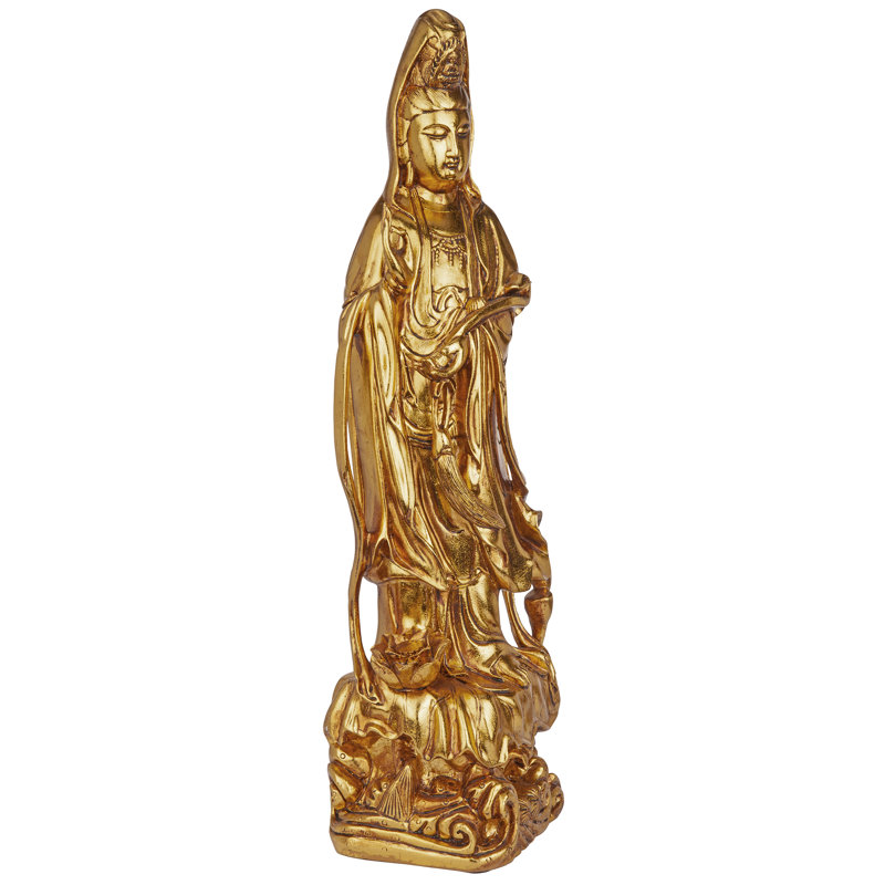 Design Toscano The Golden GuanYin Chinese Goddess of Mercy Statue Wayfair