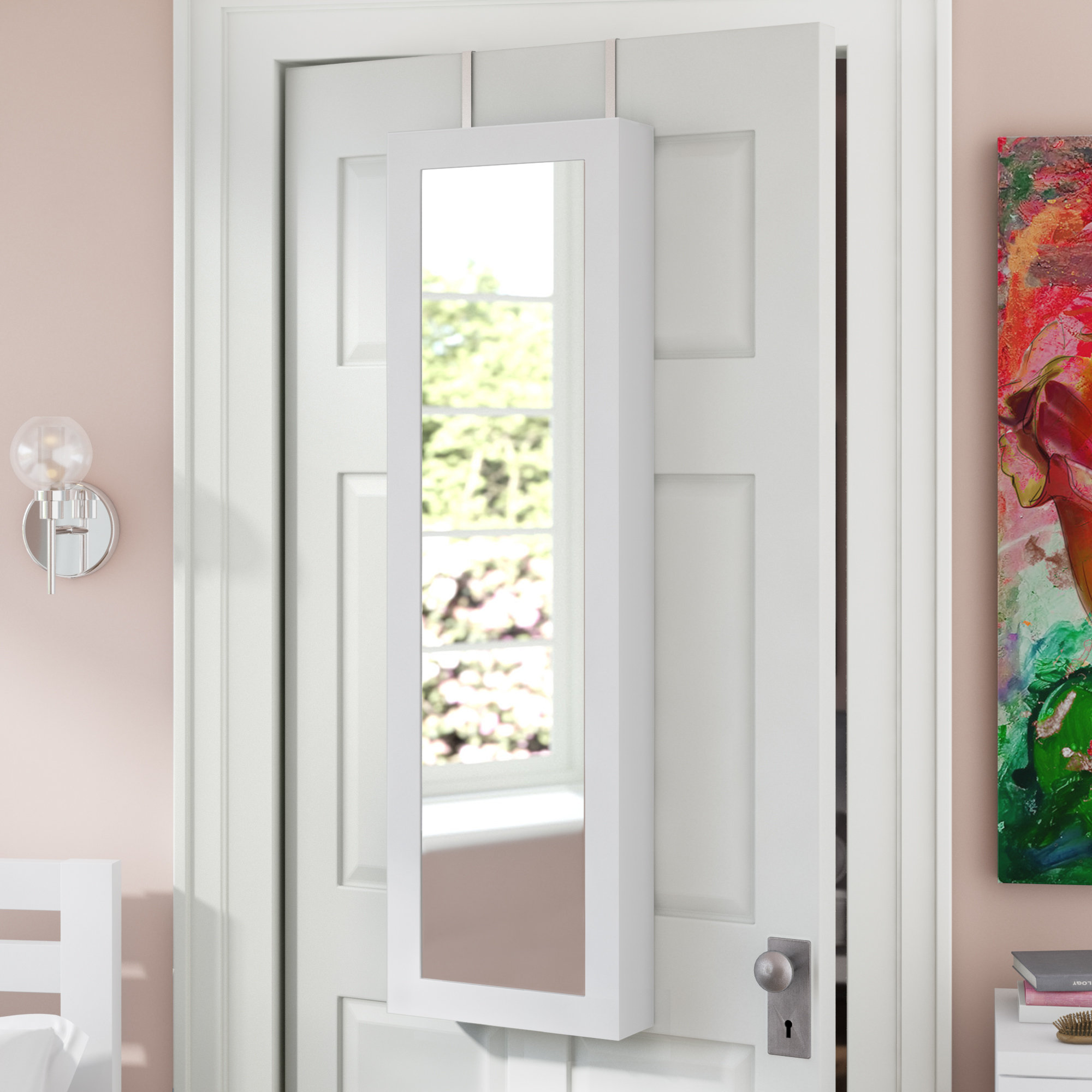 Zipcode Design Carolina Jewelry And Makeup Cabinet Over The Door Zipcode Design Carolina Jewelry And Makeup Cabinet Over The Door Armoire With Mirror Reviews Wayfair