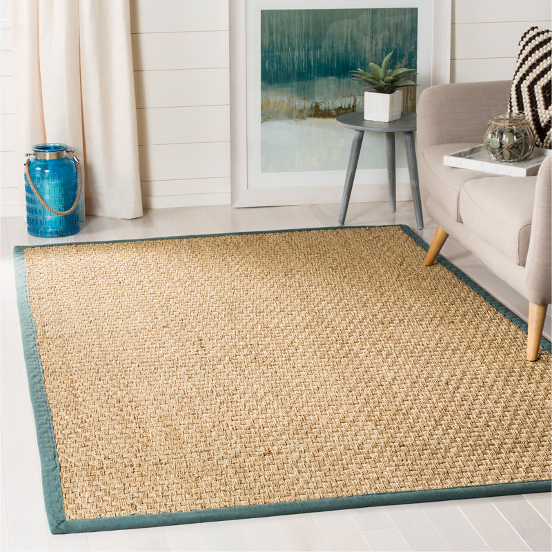 Beachcrest Home Richmond Natural/Light Blue Indoor Area Rug & Reviews