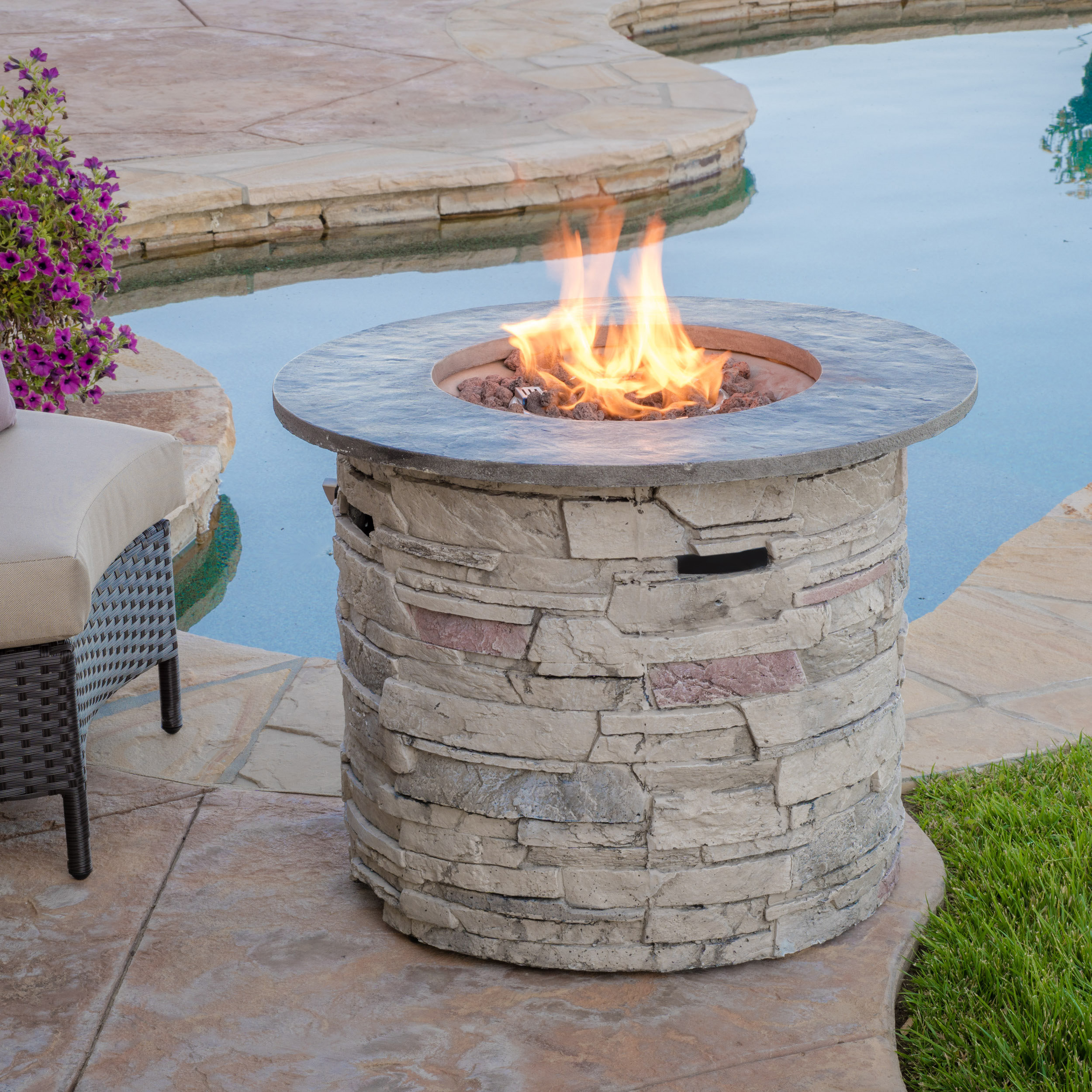 Playa Stone Propane Fire Pit Table Reviews Allmodern