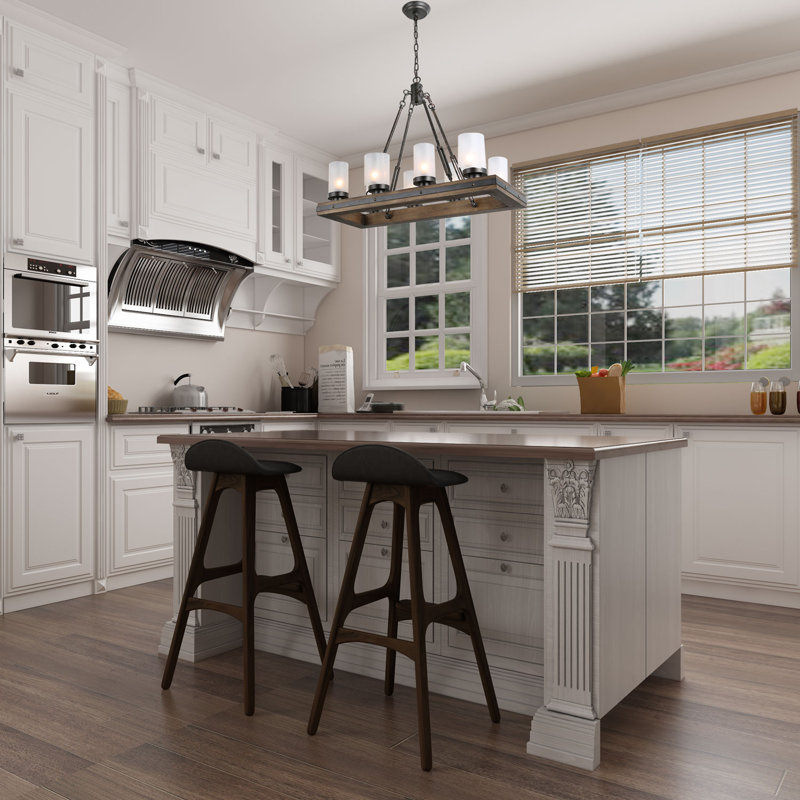 Light Wood Kitchen Island mejia farmhouse distressed wood kitchen island 8 light kitchen island pendant