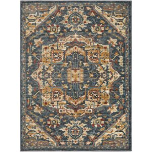 Nicea Ameilia Teal/Charcoal Area Rug