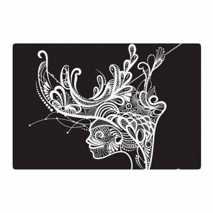 Maria Bazarova Horned Woman Black/White Area Rug