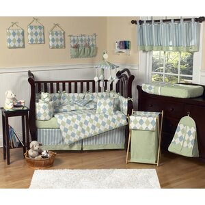 Argyle Blue 9 Piece Crib Bedding Set