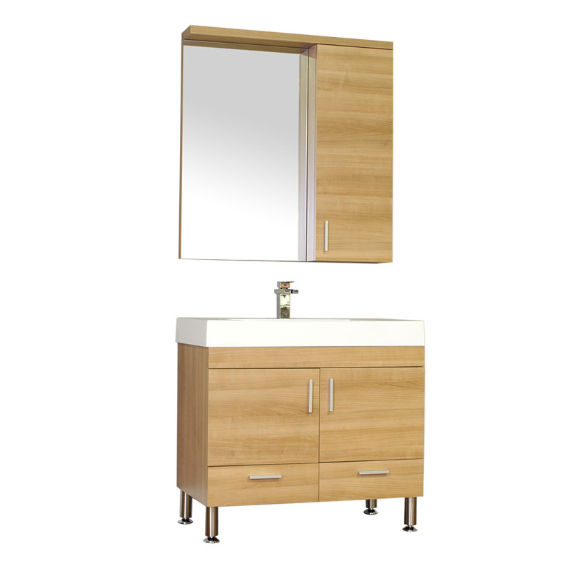 Waldwick 36 Single Modern Bathroom Vanity Set With Mirror Reviews Waldwick 36 Single Modern Bathroom Vanity Set With Mirror
