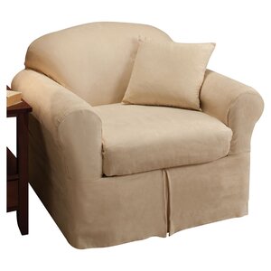 Microsuede Box Cushion Armchair Slipcover