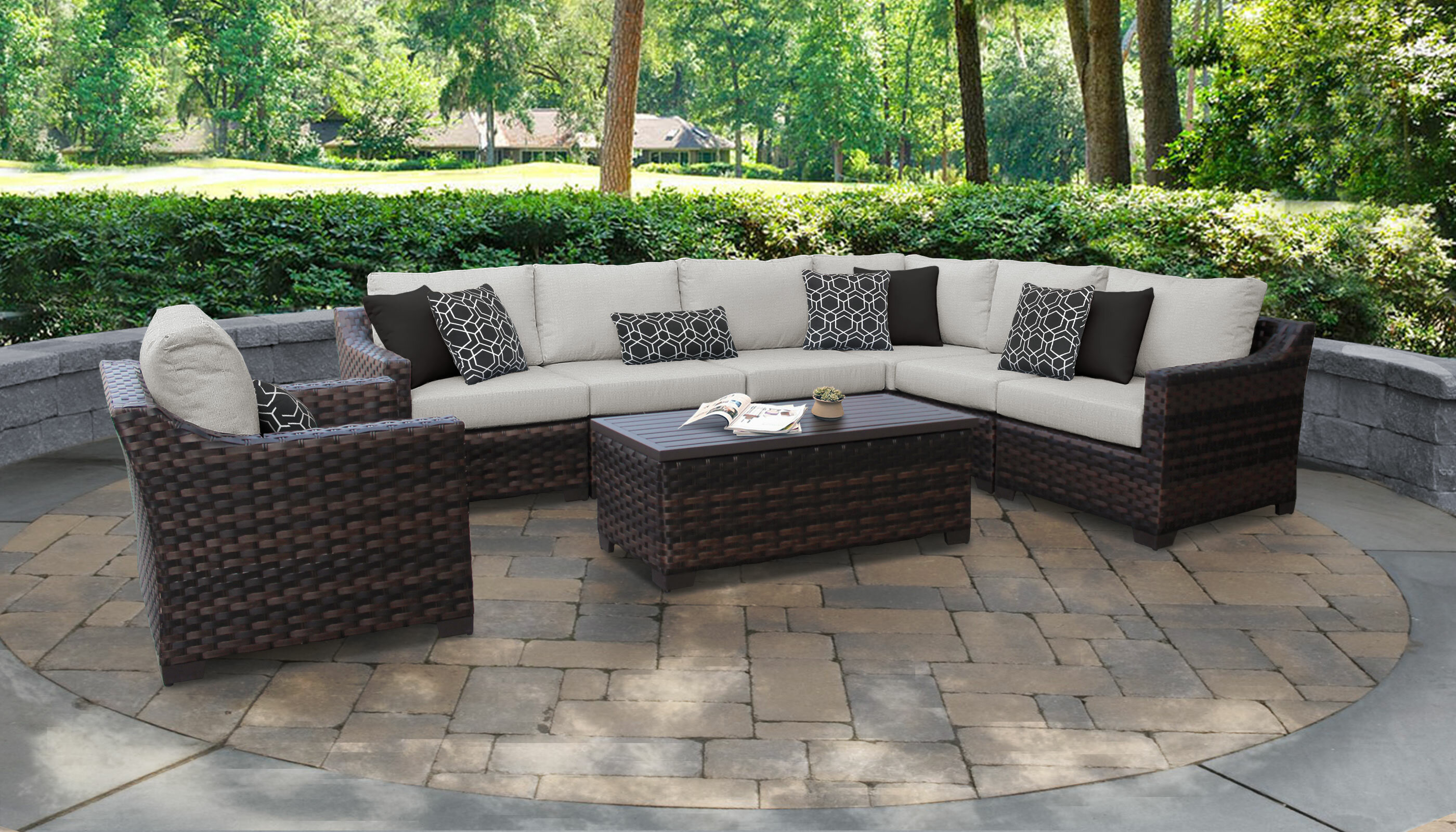 Tk Classics Kathy Ireland Homes And Gardens River Brook 8 Piece Outdoor
