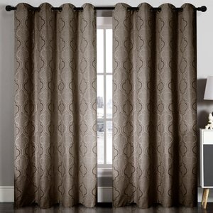 Geometric Blackout Grommet Single Curtain Panel