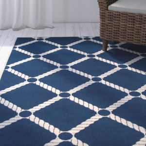Halliday Navy/Ivory Indoor/Outdoor Area Rug
