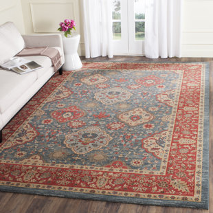 Farmhouse Rugs Birch Lane Pennypacker Dark Red Blue Area Rug