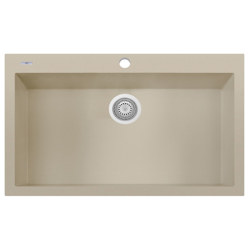 Alfi Brand Granite Composite 33 L X 22 W Single Bowl Drop In Granite Composite 33 L X 22 W Single Bowl Drop In Kitchen Sink