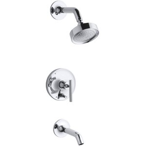 Purist Rite-Temp Pressure-Balancing Bath and Shower Faucet Trim with Push-Button Diverter and Lever Handle, Valve Not Included