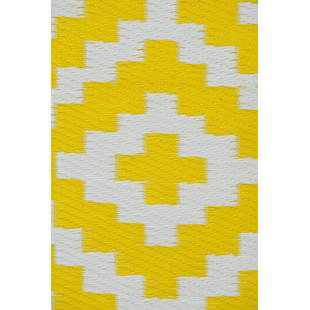 Plastic Outdoor Rugs Wayfair Nirvana Yellow White Indoor Outdoor Area Rug