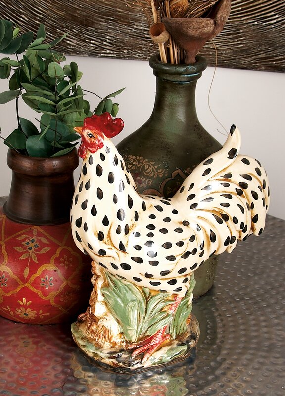 August Grove Ceramic Rooster Figurine And Reviews Wayfair