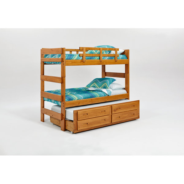 Chelsea Home Extra Tall Twin over Twin Bunk Bed with Trundle and