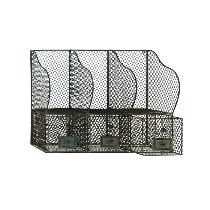 Cole Grey 22 X 16 10 Metal Wire Wall Organizer Accent Shelf 22 X 16 10 Metal Wire Wall Organizer