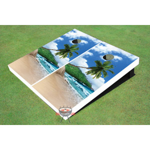 Tropical Beach Cornhole Board (Set of 2)