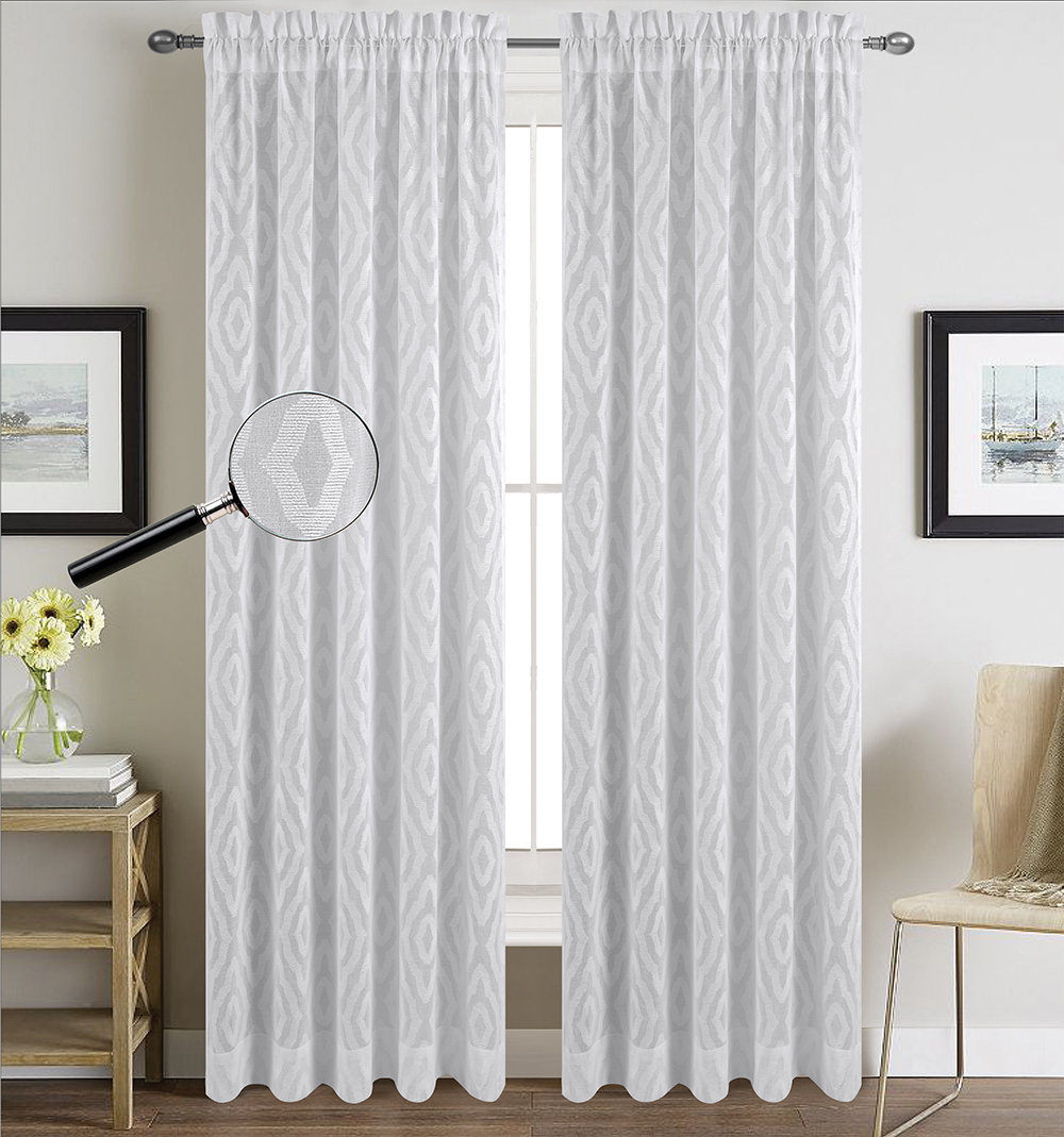 Stier Ikat Sheer Rod Pocket Drapery Curtain Panels Reviews