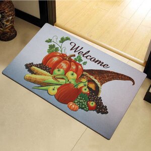 Fairview Welcome Fall Harvest Time Vinyl Back Painting Doormat