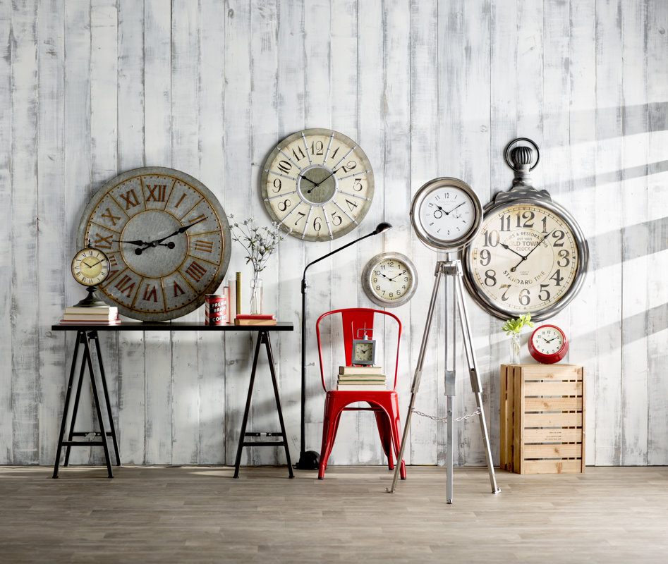 Trent Austin Design Oversized 32" Galvanized Wall Clock & Reviews Wayfair