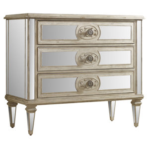 3 Drawer Antique Mirrored Chest