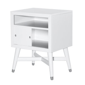 Mid-Century French White Nightstand by DwellStudio