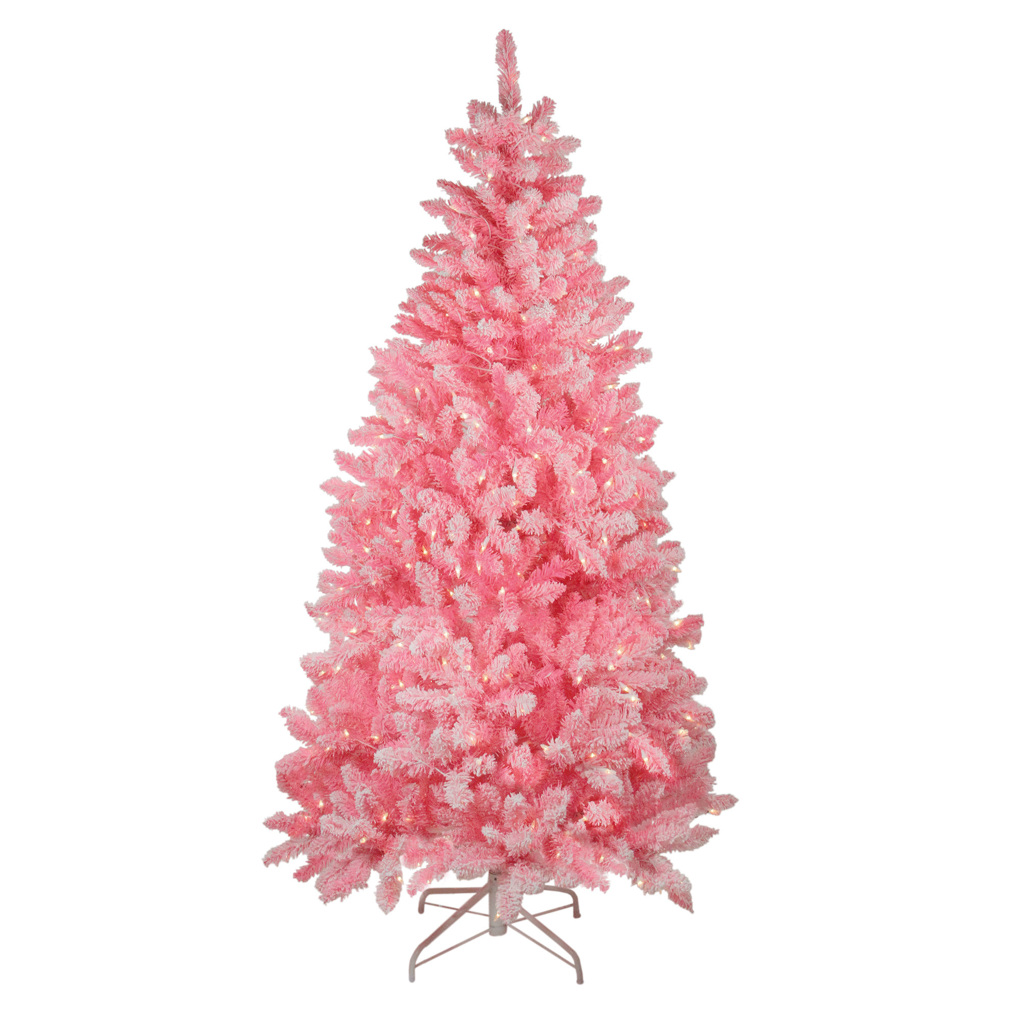 Pink Christmas Trees You Ll Love Wayfair Pre Lit Flocked Pink Pine Artificial Christmas Tree With 350 Clear Lights