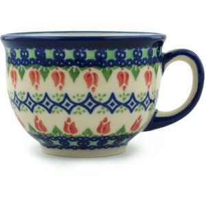 Polish Pottery Tulips and Diamonds Coffee Mug