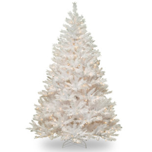 White Christmas Trees You Ll Love Wayfair Winchester Pine 7 White Artificial Christmas Tree With 450 Clear Lights And Stand