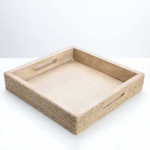 Beige Wood Serving Tray