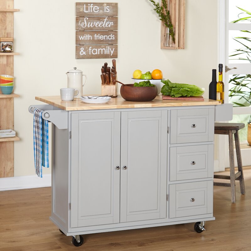 Hardiman Kitchen Island with Wood Top & Reviews | Birch Lane