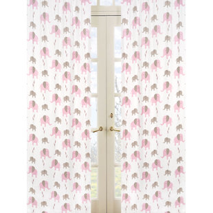 Elephant Curtain Wayfair Elephant Rod Pockets Curtain Panels Set Of 2