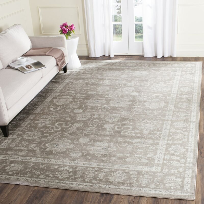 Safavieh Audrey Power Loomed Viscose Yarns Brown/Ivory Floral Area Rug ...
