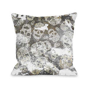 Stamped Skulls Throw Pillow