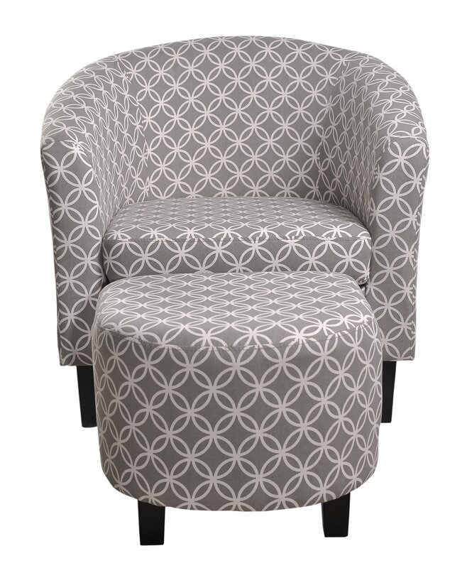 NathanielHome Paisley Barrel Chair And Ottoman Reviews Wayfair   Paisley Barrel Chair And Ottoman 