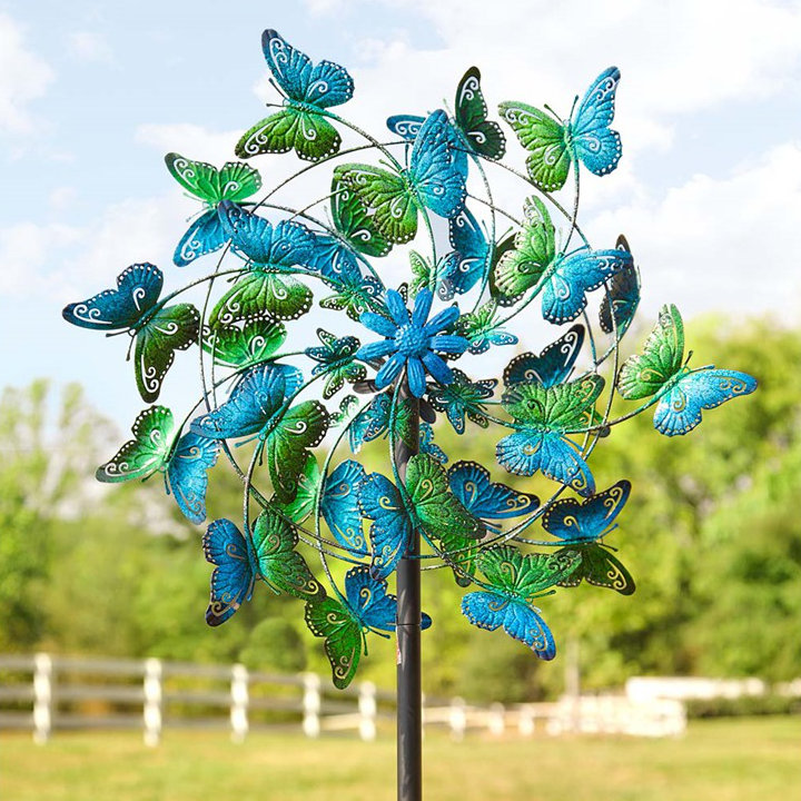 Wind & Weather Butterflies Metal Wind Spinner & Reviews Wayfair