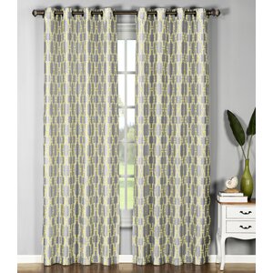 Wanda Geometric Sheer Single Curtain Panel
