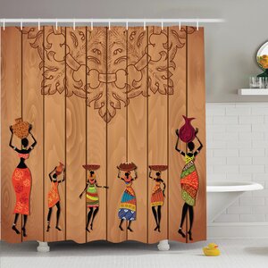 Jodie Aboriginal Girls Shower Curtain