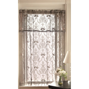 Duchess Graphic Print & Text Sheer Rod pocket Single Curtain Panel