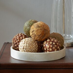 Autumnal 8 Piece Natural Ball Sculpture Set