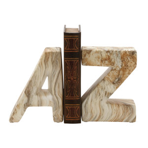 u201cAu201d and u201cZu201d Ceramic Book Ends (Set of 2)