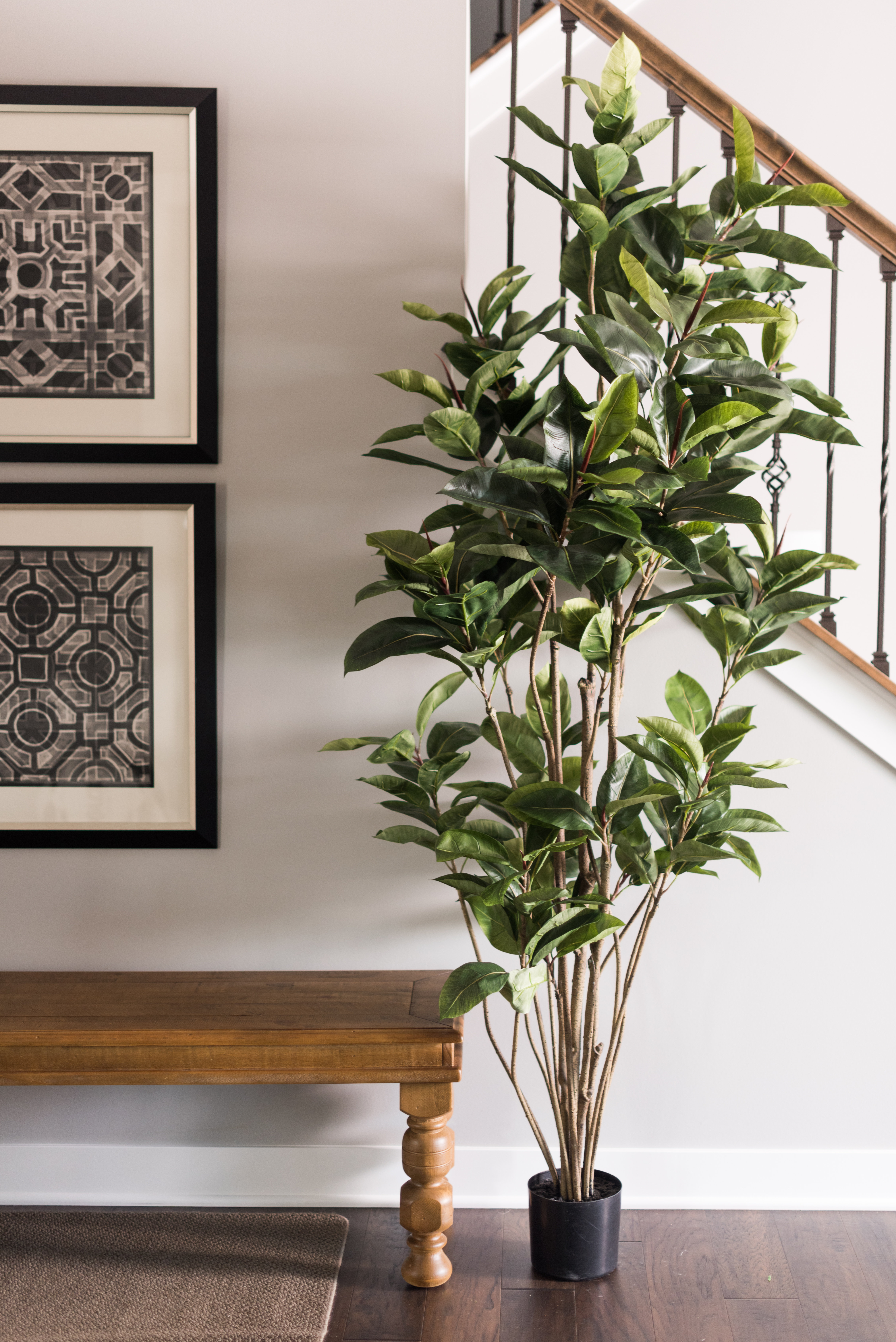 Wrought Studio Artificial Foliage Rubber Tree In Pot Reviews Wayfair