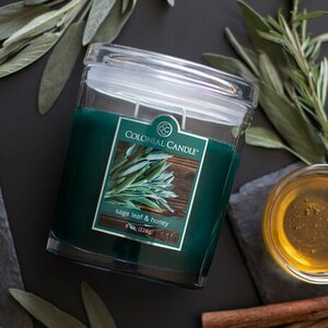 Sage Leaf and Honey Oval Scented Jar Candle