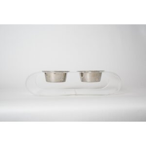 Acrylic Curved Double Bowl Diner