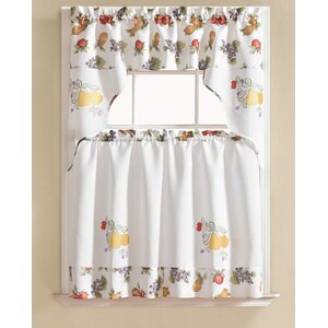 Gironde Pear 3 Piece Kitchen Curtain Set