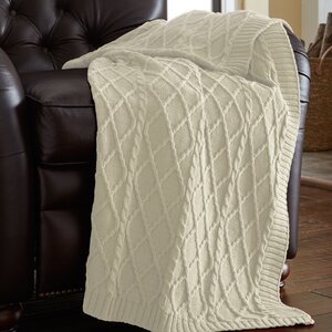 Greenburgh Cable Diamond Knit Throw