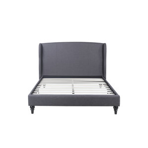 Gibsonburg Linen Upholstered Platform Bed with Shelter Headboard by Charlton Home