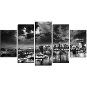 'Amazing Night in New York City' 5 Piece Photographic Print on Wrapped Canvas Set
