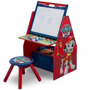 Nick Jr. Paw Patrol Activity Center Easel Art Desk with Stool and Toy Organizer by Delta Children
